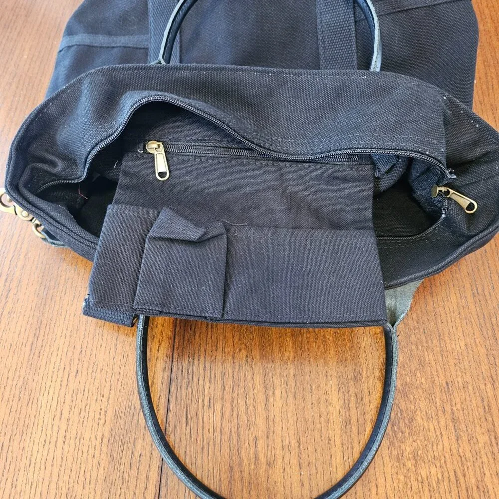 CBStation Large, Black Canvas Travel Crossbody Bag, NWOT - Picture 7 of 14